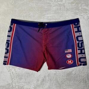 Hurley Phantom Board Shorts Men's 36-37 USA Olympic Team Hybrid Swim Trunks